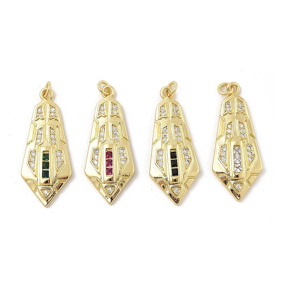 Латунные микро проложить кубического циркония подвески, без кадмия и без свинца, с подвесками-кольцами