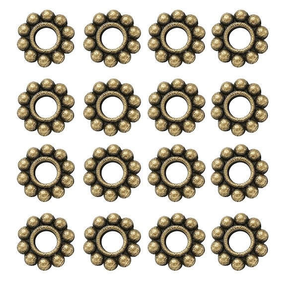 Alliage de perles d'entretoise de style tibétain, fleur