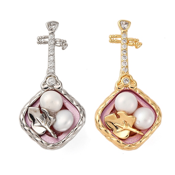 Латуни Twister застежками, с эмалью и натуральным жемчугом, долговечный, без кадмия, без никеля и без свинца, музыкальные инструменты