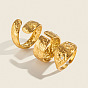 304 Anillos abiertos de acero inoxidable para mujer., hoja