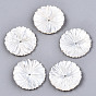 Coquille de nacre blanche naturelle, sculpté, fleur