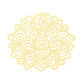 Латунные кабошоны, гравированные металлические украшения, без кадмия, без никеля и без свинца, цветок