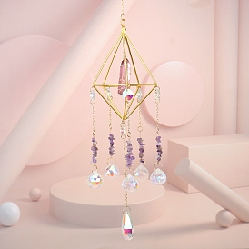 Подвеска-ловец солнца из аметистового хрусталя, создатель радуги, украшение сада и дома своими руками