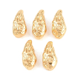 Латунные бусины, без никеля , кованая текстурированная каплевидная форма