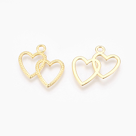 Подвески в тибетском стиле , от сердца к сердцу, без свинца и без кадмия, 23x23.5 мм, отверстие : 2.5 мм