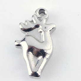 201 Stainless Steel Christmas Reindeer/Stag Pendants