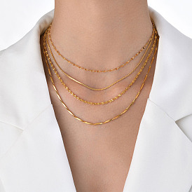Stylish Non-fading Chain Necklace for Women - Gold/Silver Tone Lips/Wave/Gourd Shape