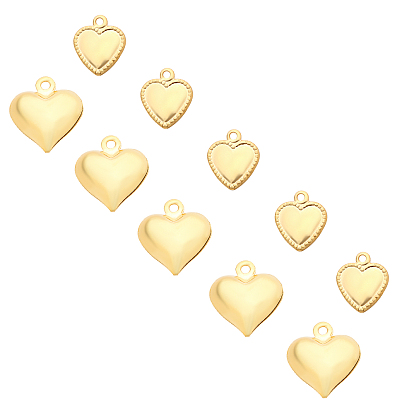304 Stainless Steel Pendants, Puffed Heart