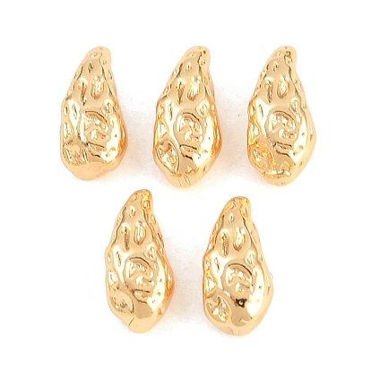 Латунные бусины, без никеля , кованая текстурированная каплевидная форма