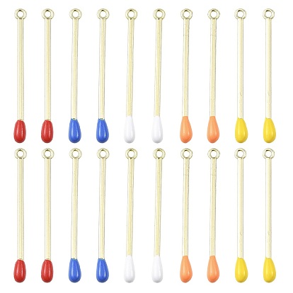 20 pcs 5 colgantes de aleación de colores, con esmalte, sin plomo, cadmio, níquel, chapado en rack, amuleto de cerilla, dorado
