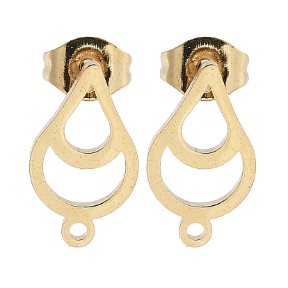 Каплевидное ионное покрытие (IP) 304 фурнитура для сережек-гвоздиков из нержавеющей стали, с петлей