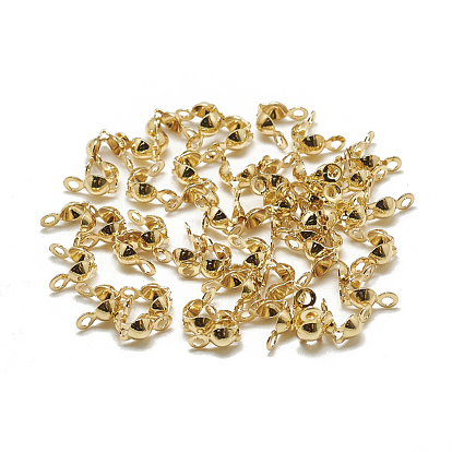 Brass Bead Tips, Calotte Ends, Clamshell Knot Cover, Real 18K Gold Plated
