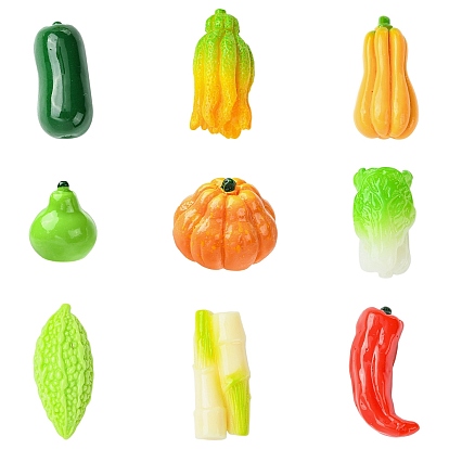 9 шт 9 стили кабошоны из непрозрачной смолы, имитация овощей, разнообразные