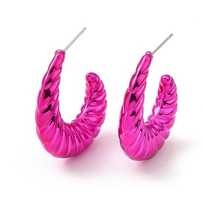 Croissant Acrylic Stud Earrings, Half Hoop Earrings with 316 Surgical Stainless Steel Pins