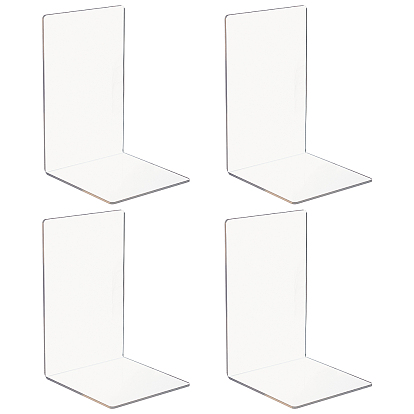 L-Shape Acrylic Bookends, Desktop Book Holder Organizer