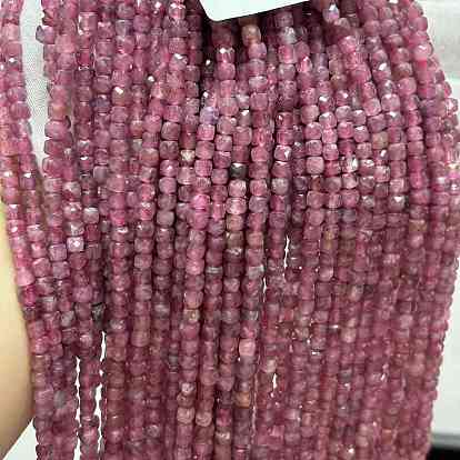 Perlas naturales de color rosa de turmalina hebras, cubo, Grado A