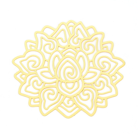 Латунные кабошоны, гравированные металлические украшения, без кадмия, без никеля и без свинца, цветок