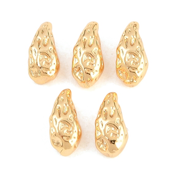 Латунные бусины, без никеля , кованая текстурированная каплевидная форма