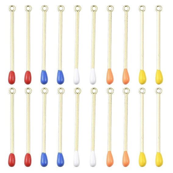 20 pcs 5 colgantes de aleación de colores, con esmalte, sin plomo, cadmio, níquel, chapado en rack, amuleto de cerilla, dorado