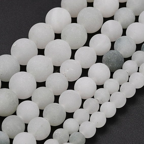 Природного кварца нитей бисера, круглые, матовые