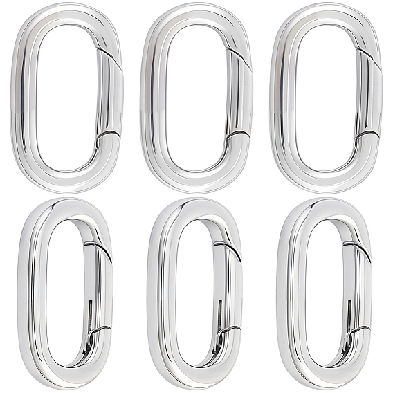 6шт. пружинные затворные кольца из нержавеющей стали, прямоугольные