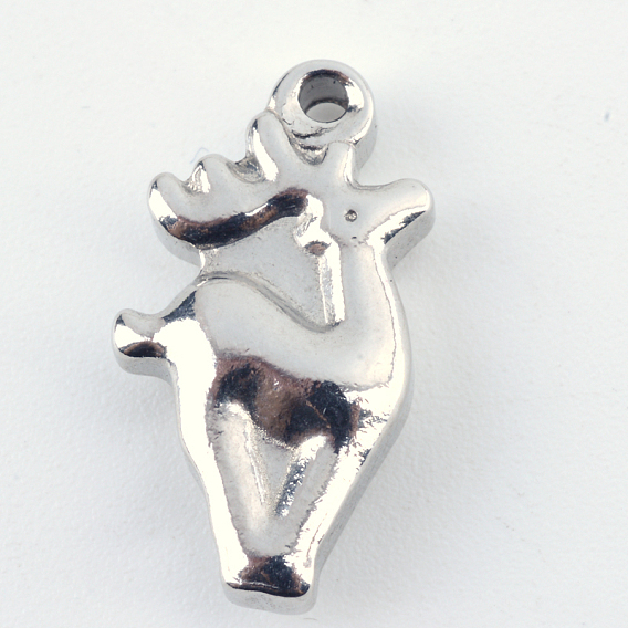 201 Stainless Steel Christmas Reindeer/Stag Pendants