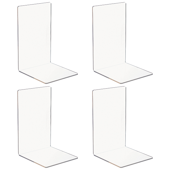 L-Shape Acrylic Bookends, Desktop Book Holder Organizer