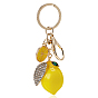 Брелки со стразами из сплава, лимон