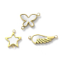 Ионное покрытие (ip) 304 подвески-подвески в виде звезды/крыла/бабочки из нержавеющей стали с белым покрытием, полированный, реальный 18 k позолоченный