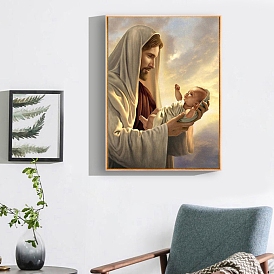 Религия Иисус узор поделки наборы для алмазной живописи, включая стразы из смолы, алмазная липкая ручка, поднос тарелка и клей глина
