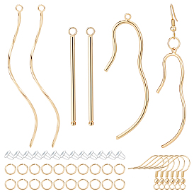 BENECREAT DIY Dangle Earring Making Kits, include Brass Earring Hooks & Pendants & Jump Rings, Plastic Ear Nuts