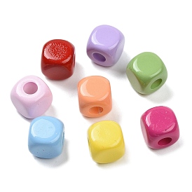 Запекание окрашенных непрозрачных акриловых бусин, кубические