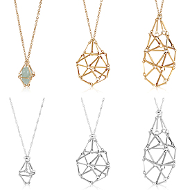 6 шт. 6 стили 304 мешочек из нержавеющей стали для макраме, пустой держатель для камня, изготовление ожерелья