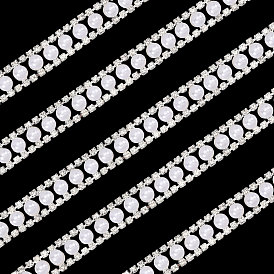 Железо горный хрусталь чашка цепи, с имитацией жемчуга, с карточной бумагой, круглые