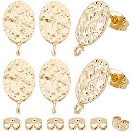 20 шт. латунные серьги-гвоздики, с петлей, без никеля , овальные, с гайкой 20шт.