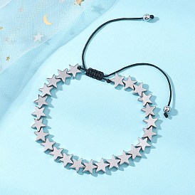 Браслеты из плетеных бусин из немагнитного синтетического гематита в форме звезды для женщин и мужчин