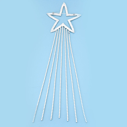 Étoile en strass cristal avec épinglette à pampille, insigne créatif en laiton pour vêtements de sac à dos