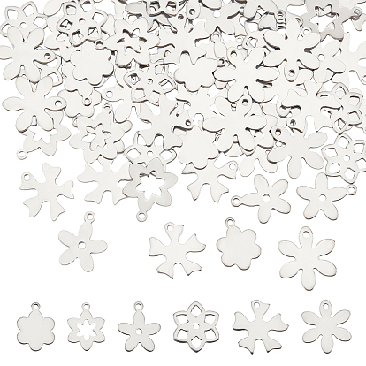 96 PC 6 Stil 201 Edelstahlanhänger, Blume