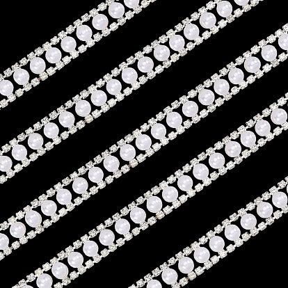 Железо горный хрусталь чашка цепи, с имитацией жемчуга, с карточной бумагой, круглые