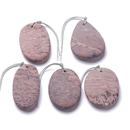 Natural Dendritic Jasper Pendants, Chohua Jasper, Mixed Shapes