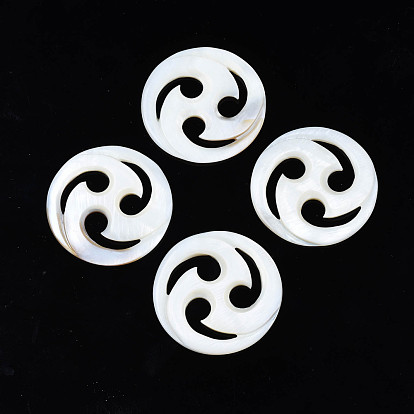 Coquille eau douce naturelle cabochons, plat rond