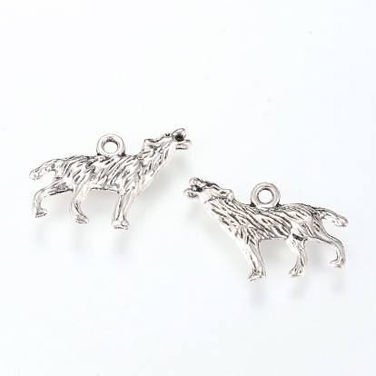 Подвески из сплава воющего волка в тибетском стиле, волк, без кадмия и без свинца