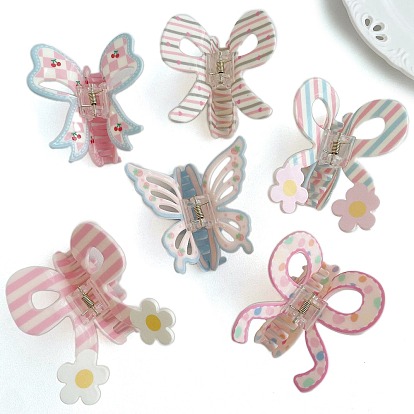 Заколка для волос с акриловым когтем в виде банта для женщин