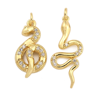 Латунные микропаве прозрачные подвески с фианитом, змея, с целью перехода в кольце