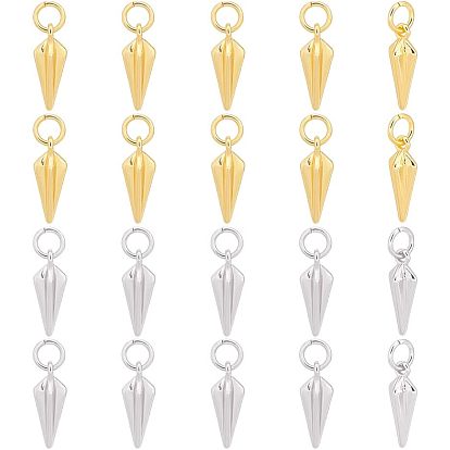 20 шт 2 цвета латунные подвески, с целью перехода в кольце, без кадмия и без свинца, конус