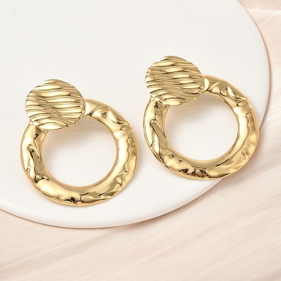 304 серьги-кольца из нержавеющей стали, ионное покрытие (ip)