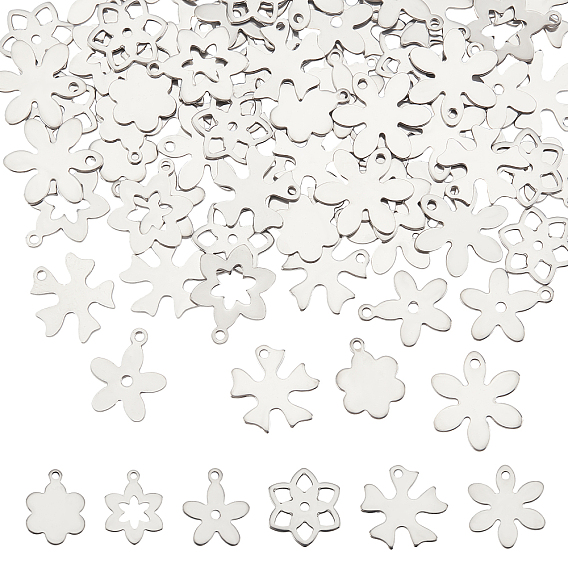 96 PC 6 Stil 201 Edelstahlanhänger, Blume