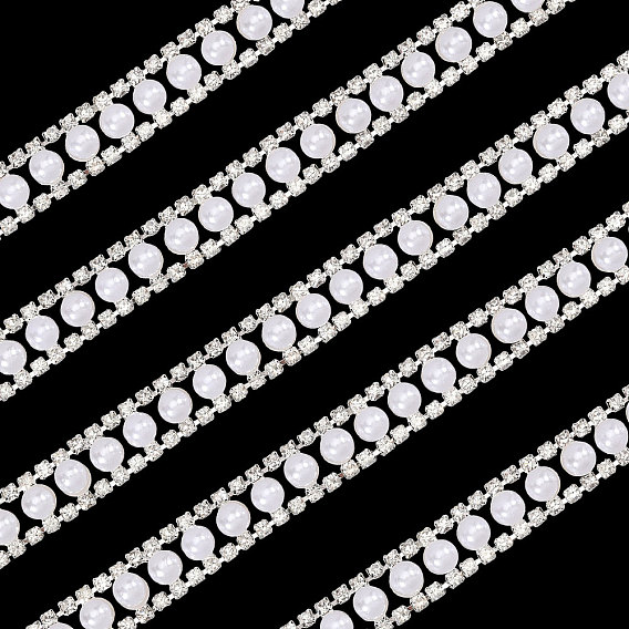 Железо горный хрусталь чашка цепи, с имитацией жемчуга, с карточной бумагой, круглые