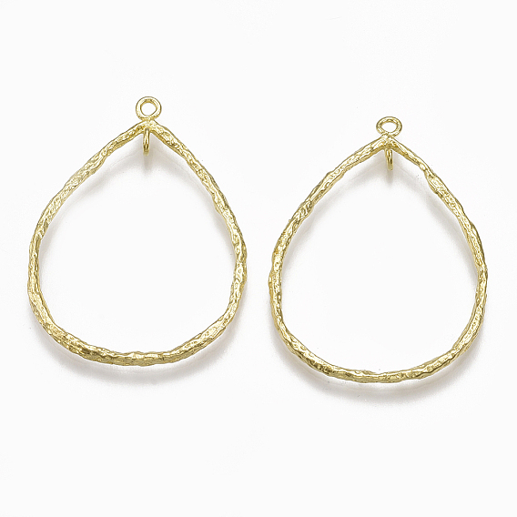 Латунные 2 подвески с петлевыми звеньями, без никеля , капля