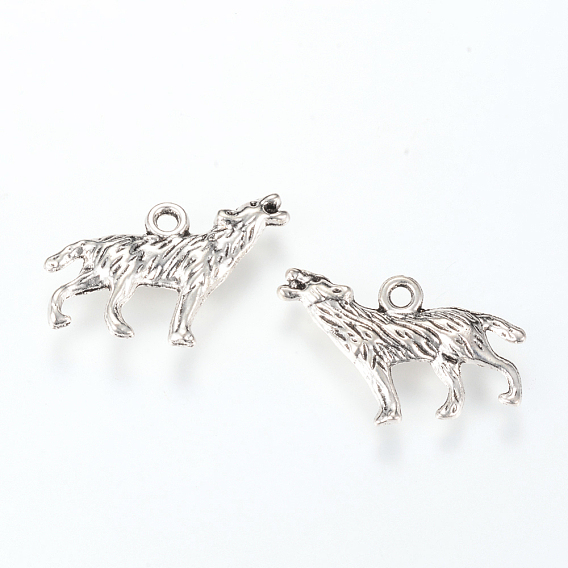 Подвески из сплава воющего волка в тибетском стиле, волк, без кадмия и без свинца